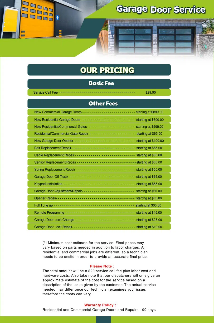 Garage Door 24 Hours Repair La Marque, TX 409-444-2118